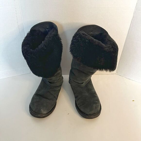 UGG 1003189 Ciera Tall Convertible Bucket Suede Sheepskin Leather Riding Boots - Picture 2 of 12